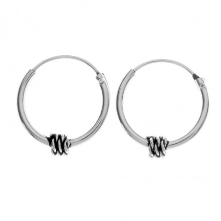 Pendientes Bali 12 mm cuerda Plata de Ley - Karissma