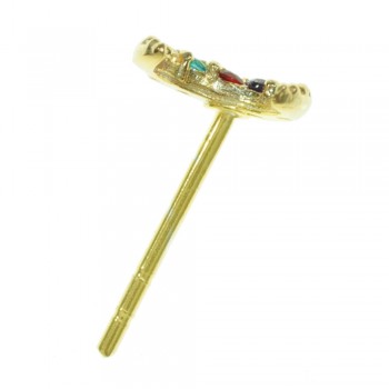 Pendientes luna dorada con circonitas Plata de Ley - Karissma 2