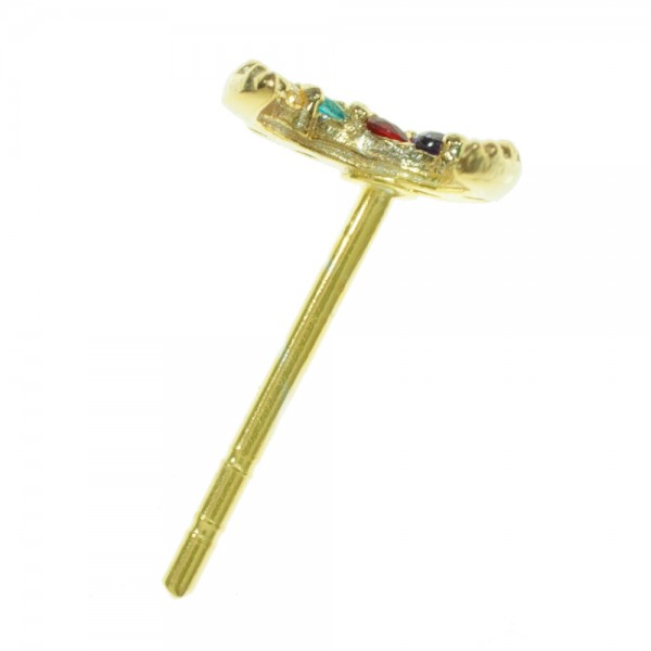 Pendientes luna dorada con circonitas Plata de Ley - Karissma