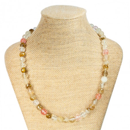 Collar Cuarzo Cherry facetado & Plata de Ley - Karissma