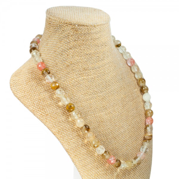 Collar Cuarzo Cherry facetado & Plata de Ley - Karissma