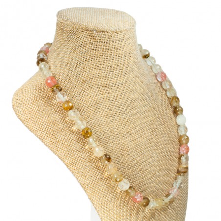 Collar Cuarzo Cherry facetado & Plata de Ley - Karissma