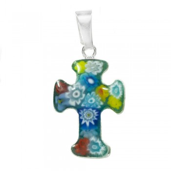 Collar cruz murano Plata de Ley - Karissma