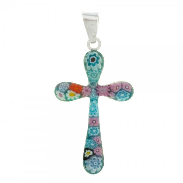 Cruz murano redondeada Plata de Ley Karissma