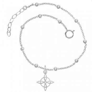 Pulsera bolitas con nudo de bruja colgante - Karissma