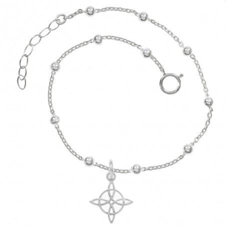 Pulsera bolitas con nudo de bruja colgante - Karissma