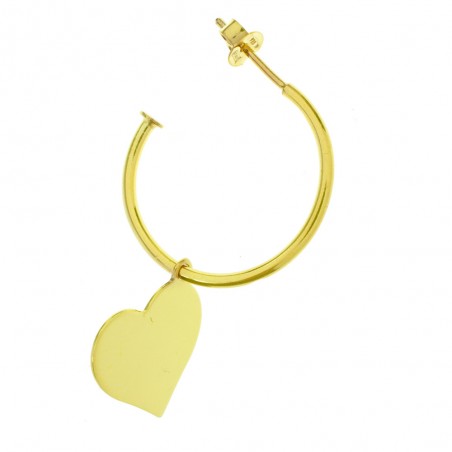 Aros dorados abiertos con corazón Plata de Ley - Karissma