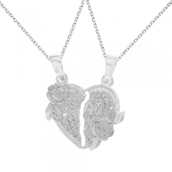 Colgante para dos Te Amo Plata de Ley - Karissma