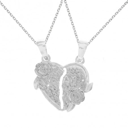 Colgante para dos Te Amo Plata de Ley - Karissma