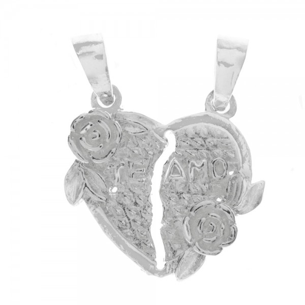 Colgante para dos Te Amo Plata de Ley - Karissma