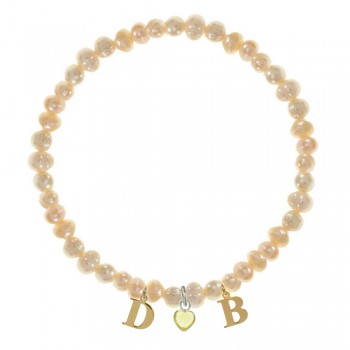 Pulsera San Valentín iniciales doradas Plata de Ley - Karissma