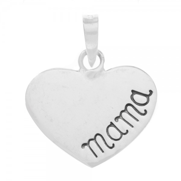 Colgante mini corazón Mamá Plata de Ley