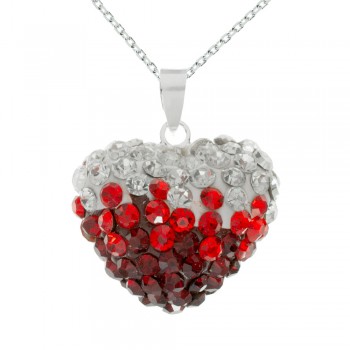 Colgante corazón 3D con circonitas Plata de Ley - Karissma