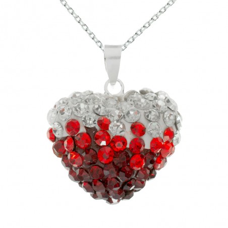 Colgante corazón 3D con circonitas Plata de Ley - Karissma