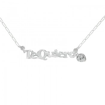 Collar texto Te quiero Plata de Ley