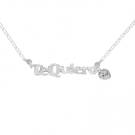 Collar texto Te quiero Plata de Ley