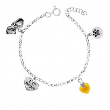 Pulsera para amantes de los gatos Plata de Ley 925