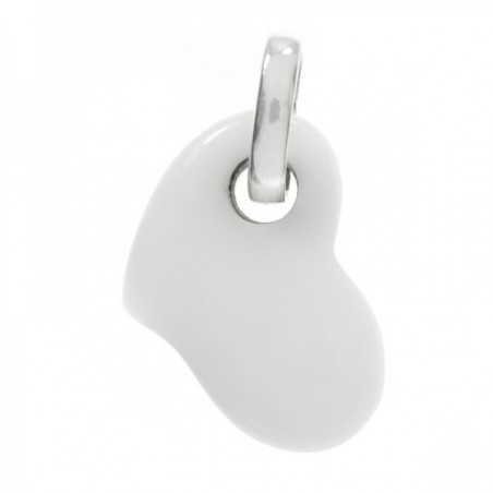 Colgante corazón blanco Plata de Ley | Outlet joyas