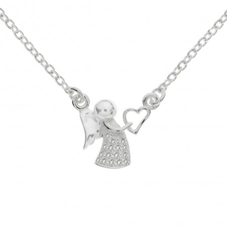 Collar ángel con corazón Plata de Ley