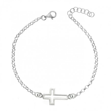 Pulsera cruz calada Plata de Ley - Karissma
