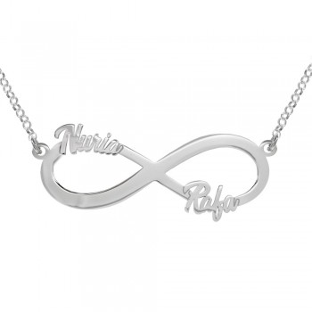 Collar infinito con dos nombres personalizados