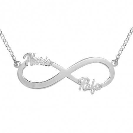 Collar infinito con dos nombres personalizados
