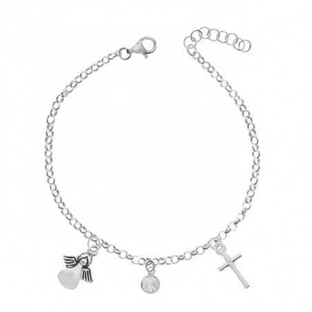 Pulsera Ángel & Cruz Plata de Ley - Karissma