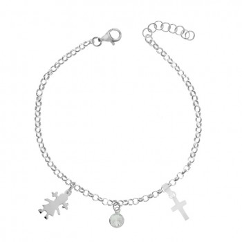 Pulsera Niña & Cruz Plata de Ley - Karissma