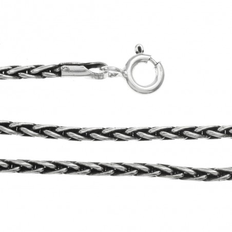 Cordón hombre trenzado Plata de Ley envejecida - Karissma