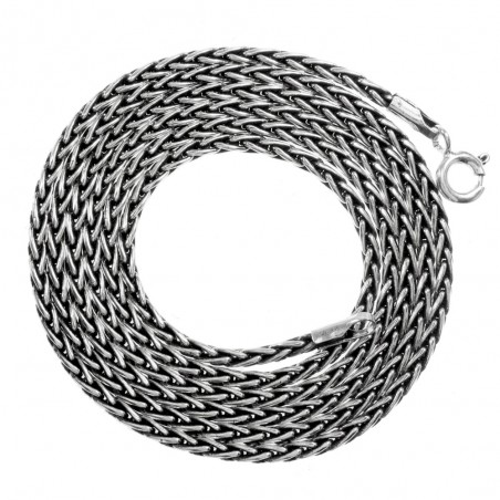 Cordón hombre trenzado Plata de Ley envejecida - Karissma