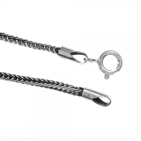 Codón hombre trenzado cubo Plata de Ley 925 - Karissma