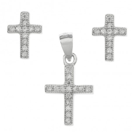 Conjunto cruz de circonitas para niña de Primera Comunión