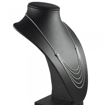 Collar bola facetada diamantada Plata de Ley 925 2