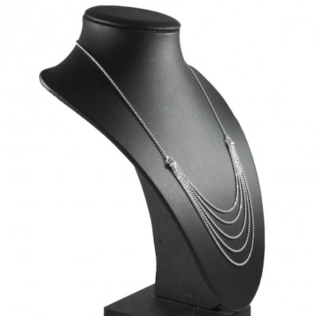 Collar bola facetada diamantada Plata de Ley 925