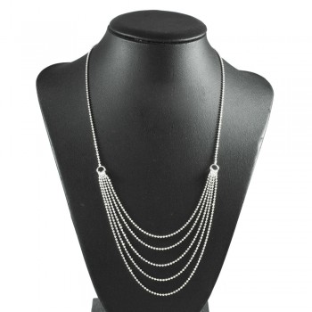 Collar bola facetada diamantada Plata de Ley 925