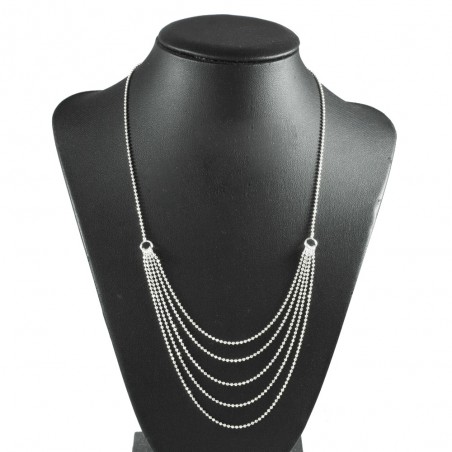 Collar bola facetada diamantada Plata de Ley 925