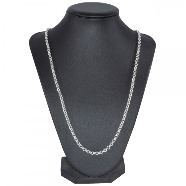 Cadena roló gruesa Plata de Ley con cierre mosquetón