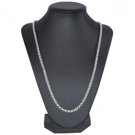 Cadena roló gruesa Plata de Ley con cierre mosquetón
