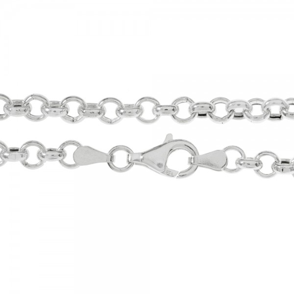Cadena roló gruesa Plata de Ley con cierre mosquetón
