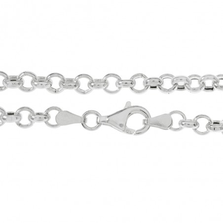 Cadena roló gruesa Plata de Ley con cierre mosquetón