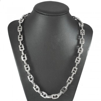 Collar eslabón cuadrado perforado acero - Karissma