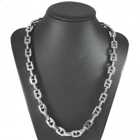 Collar eslabón cuadrado perforado acero - Karissma