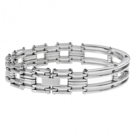 Pulsera acero hombre mitad rígida - Karissma