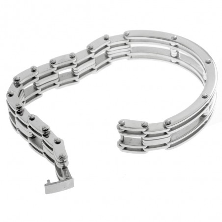 Pulsera acero hombre mitad rígida - Karissma