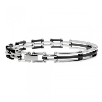 Pulsera acero y caucho hombre mitad rígida - Karissma