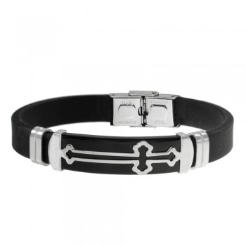 Pulsera acero inoxidable cruz horizontal - Karissma
