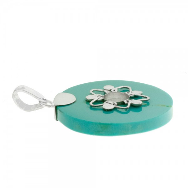 Colgante étnico turquesa reconstituida Plata de Ley 925