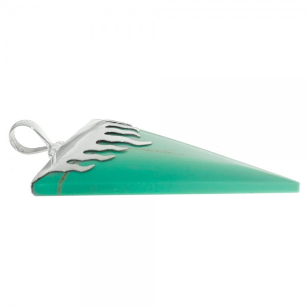 Colgante triángulo de turquesa reconstituida Plata de Ley 925