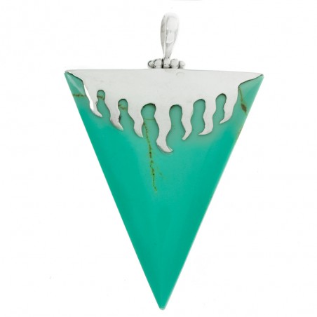 Colgante triángulo de turquesa reconstituida Plata de Ley 925