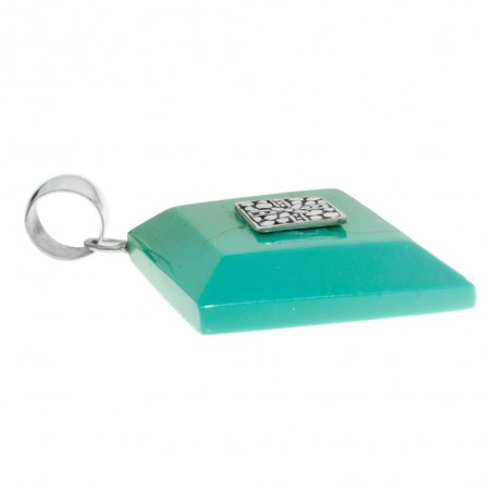 Colgante rombo de turquesa reconstituida Plata de Ley 925